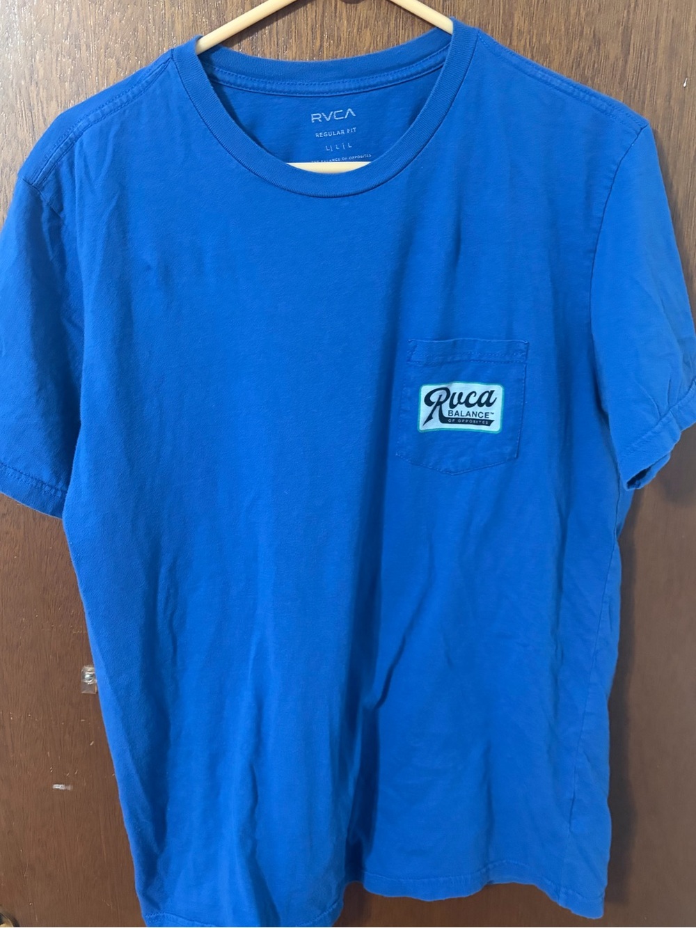 RVCA Royal Blue Crew Neck Tee with Chest Logo
